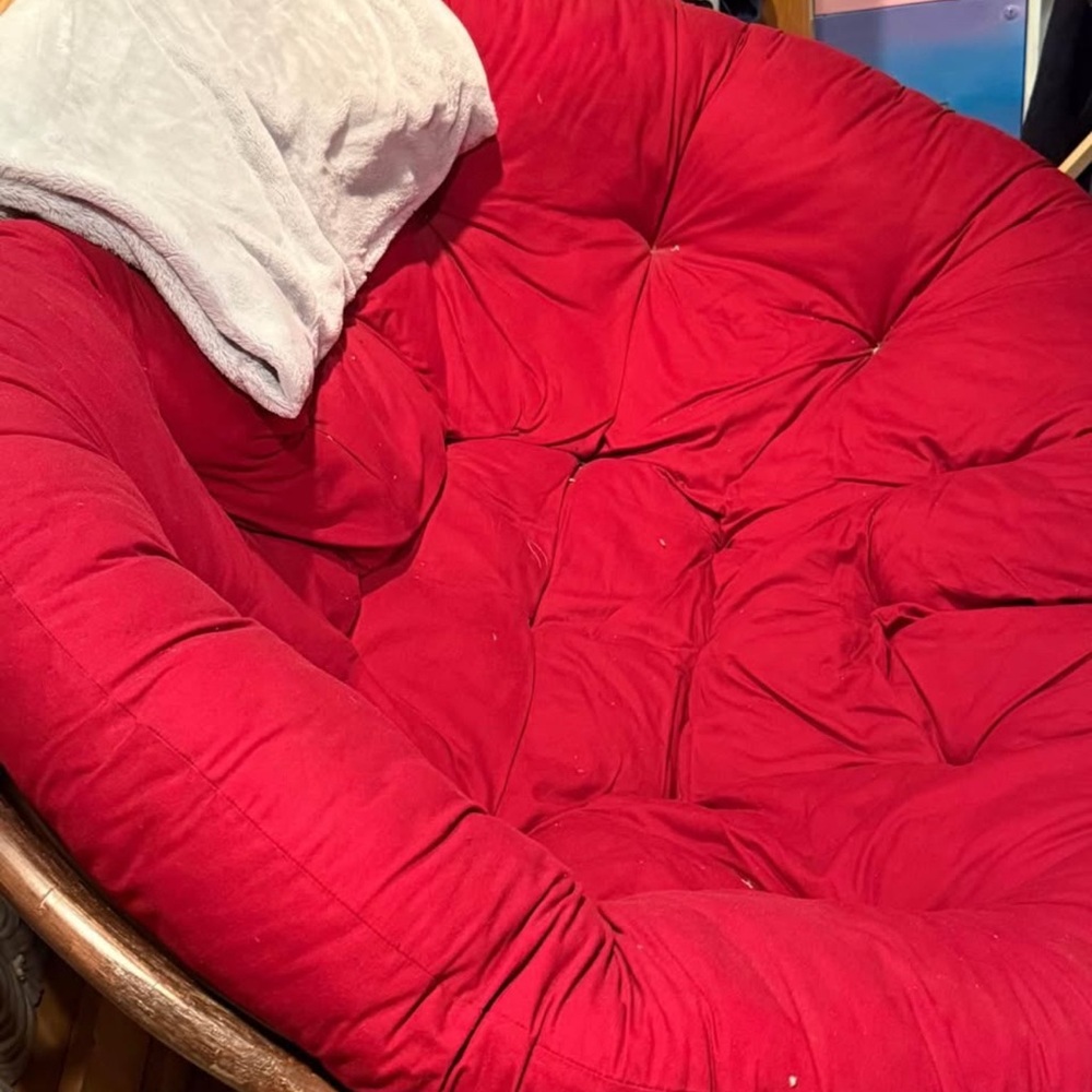 Cozy Red Papasan Chair Cushion